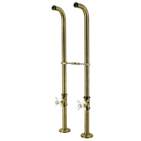 KINGSTON BRASS Freestanding Supply Line with Stop Valve, Antique Brass CC266S3PX